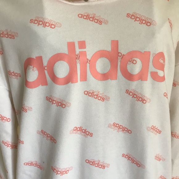 2x HOST PICK🎉ADIDAS ALL OVER LOGO HOODIE 2 SIDE POCKETS GENTLY USED CONDITION Sm - Picture 12 of 14